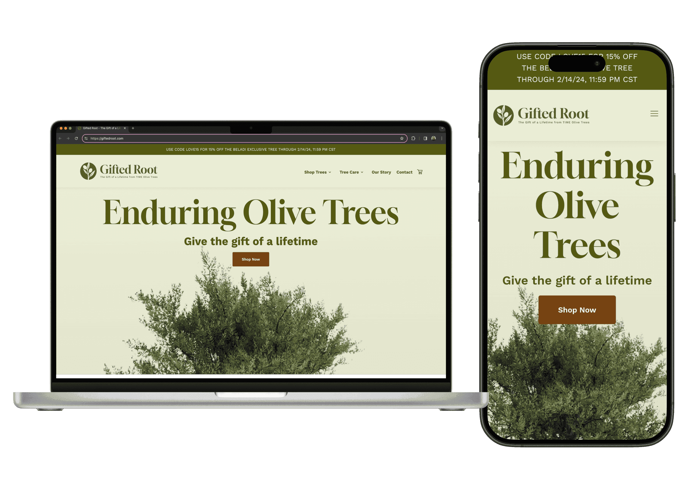 Gifted Root Shopify storefront with custom Liquid theme